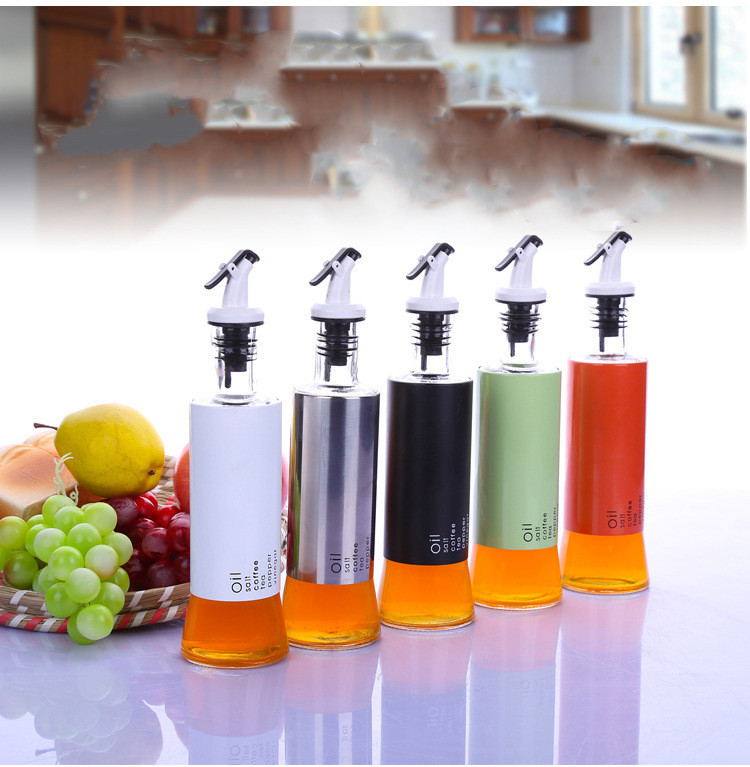 Glass Oil and Seasoning Bottle Set