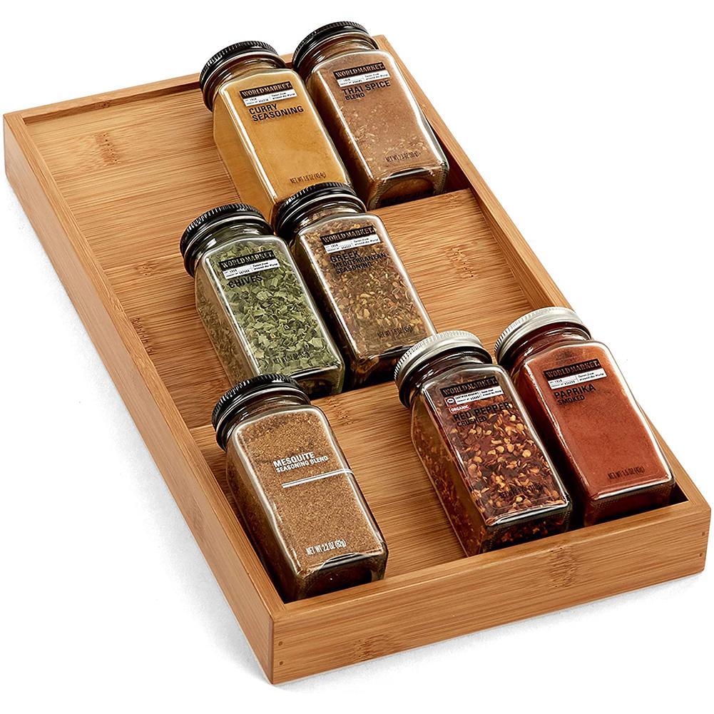 Drawer-Style Seasoning Jar Organizer Rack