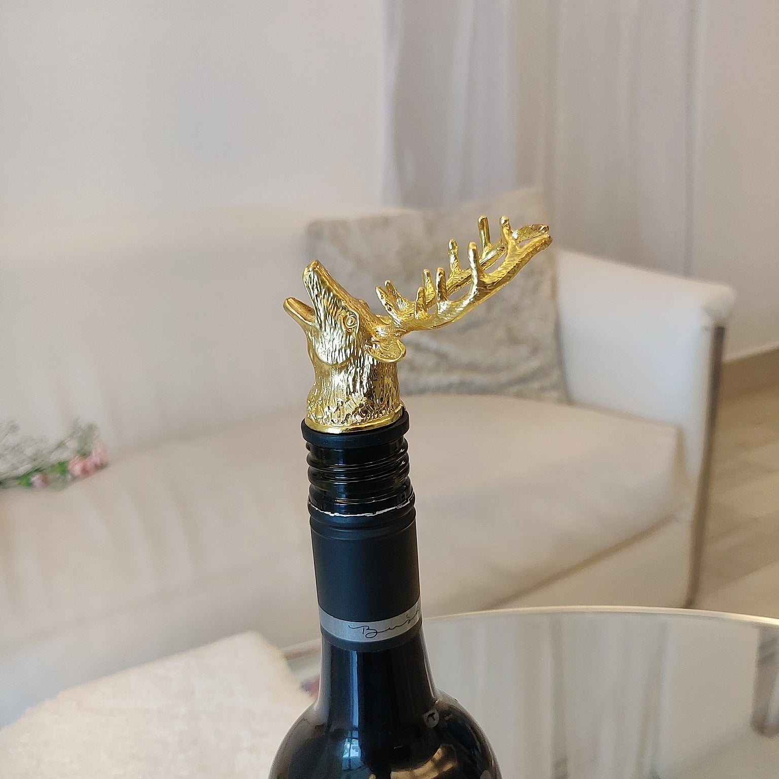 Reindeer Wine Pourer and Aerator – Gold - Image 7