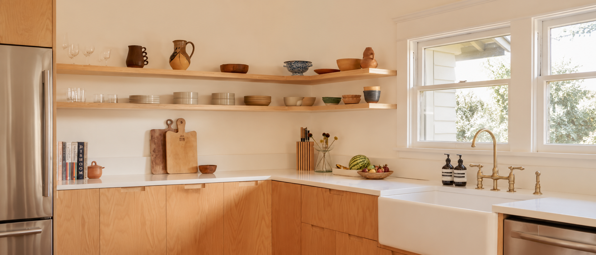 Kitchen pieces arranged for everyday use