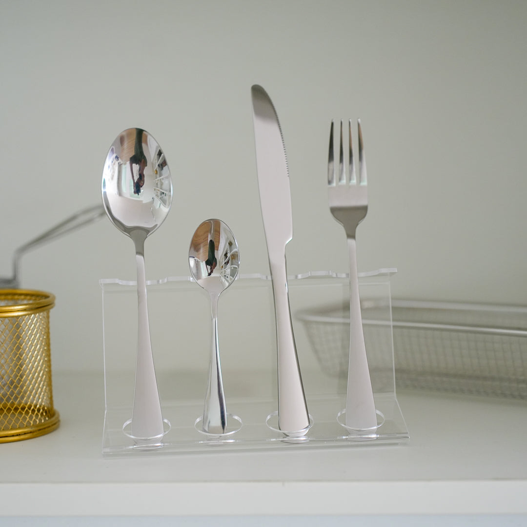24-Piece Stainless Steel Cutlery Set – Gold & Silver - Image 9