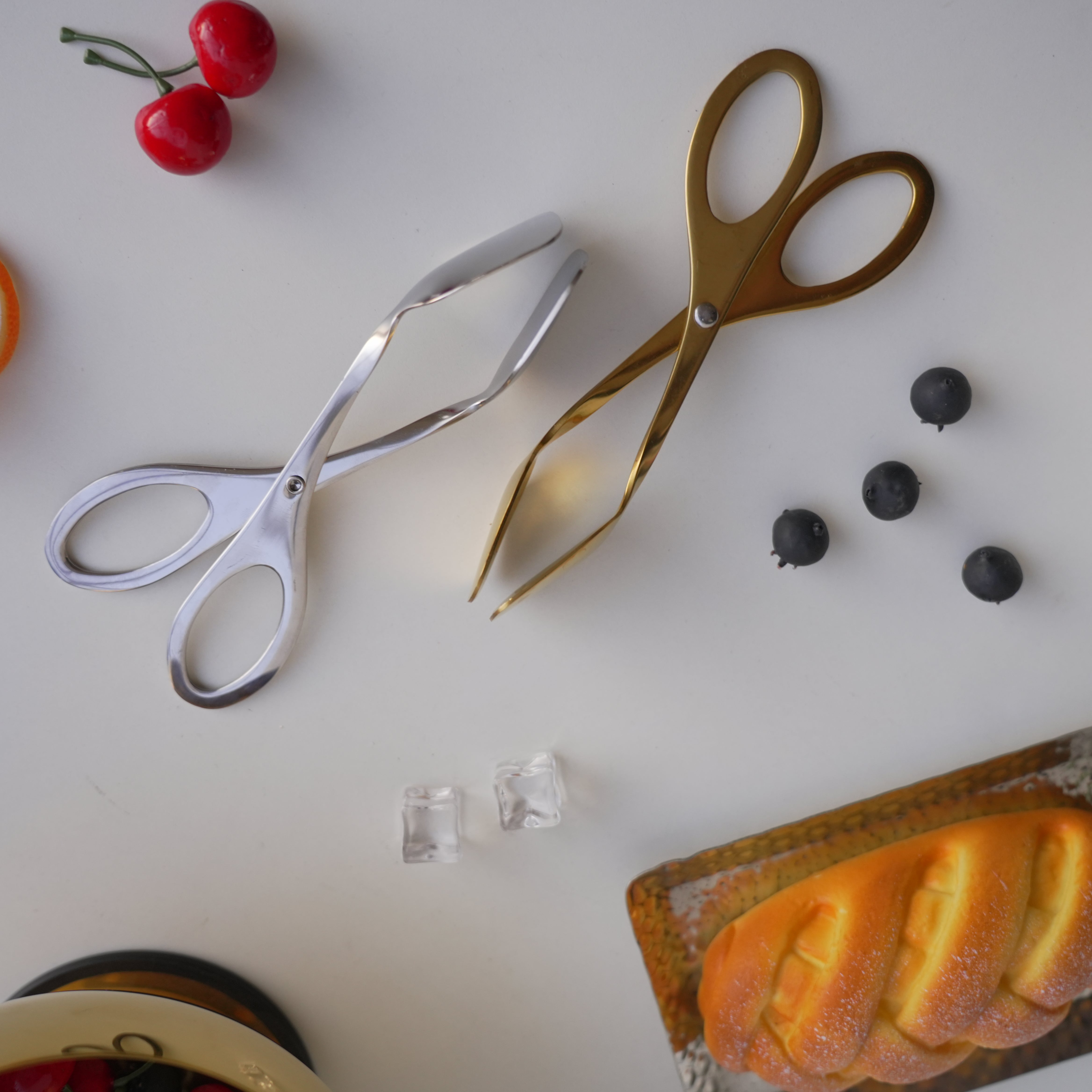 Stainless Steel Scissor Tongs – Gold & Silver - Image 4