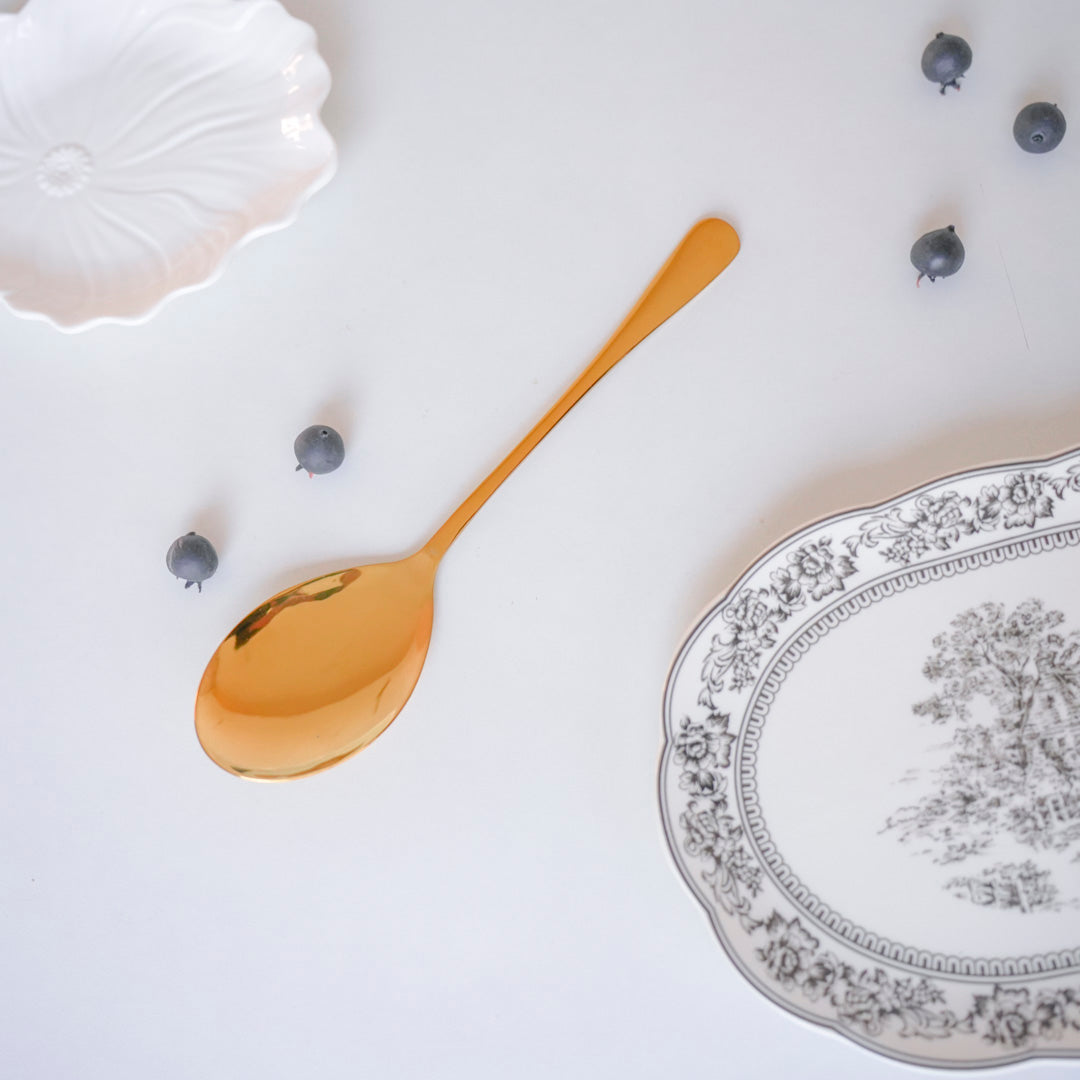 10-Inch Oval Stainless Steel Serving Spoon - Image 3