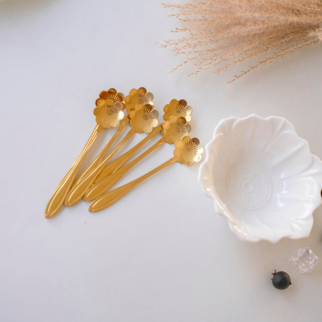 Chrysanthemum Dessert and Tea Spoons – Set of 6 - Image 2
