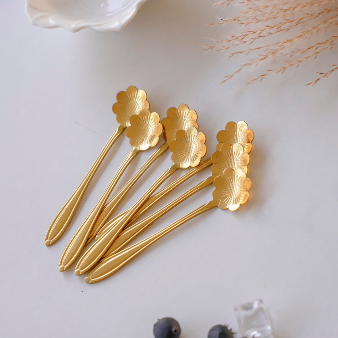 Chrysanthemum Dessert and Tea Spoons – Set of 6 - Image 7