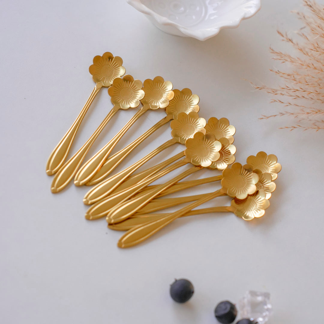 Chrysanthemum Dessert and Tea Spoons – Set of 6 - Image 8