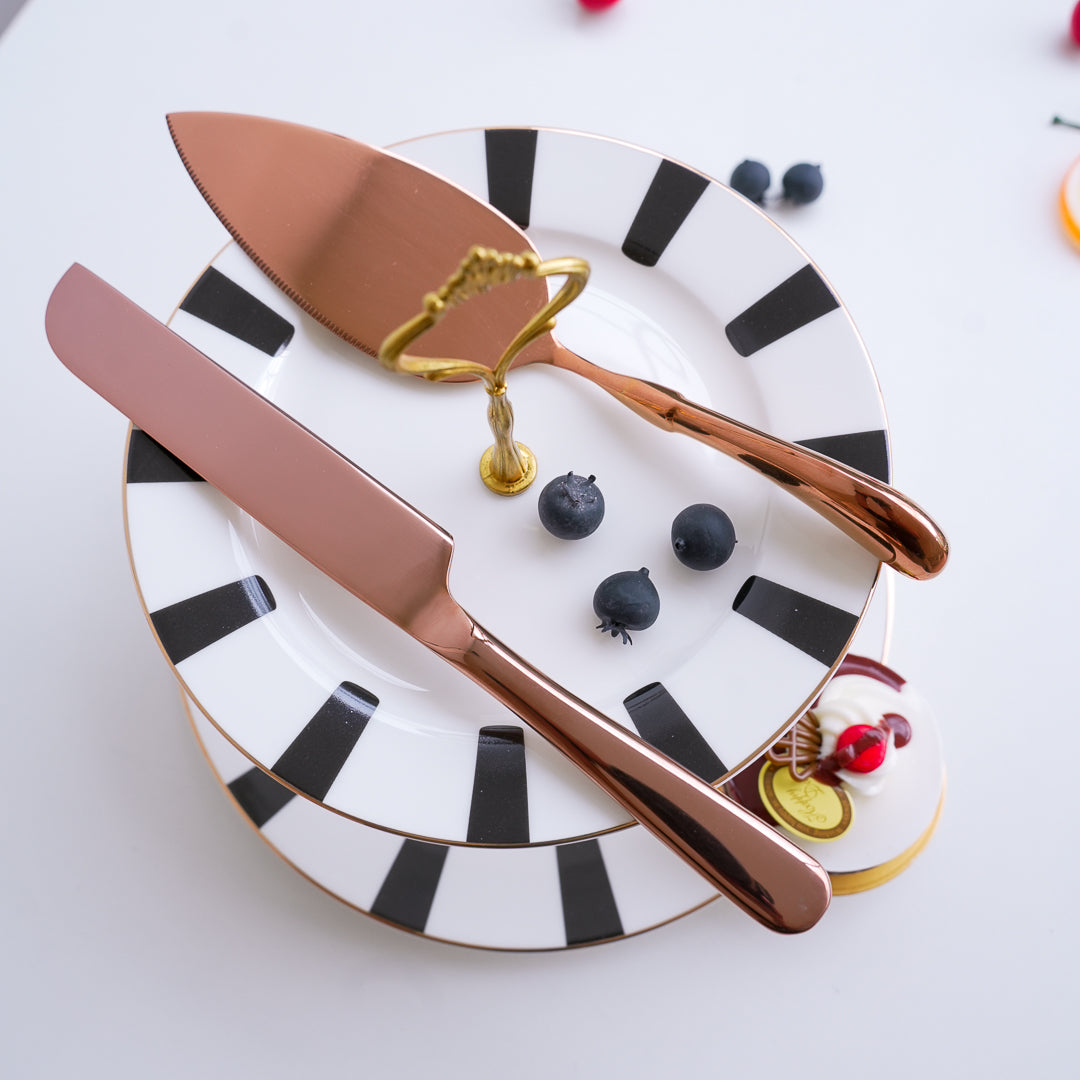 Cake Server and Knife Set – Gold, Silver & Rose Gold - Image 2
