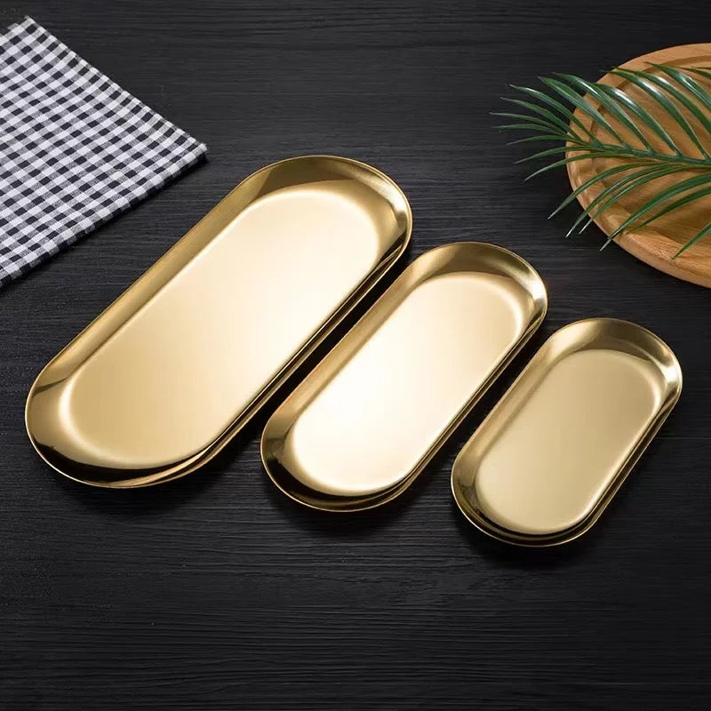 Stainless Steel Long Oval Sushi Plates – 3 Sizes - Image 7