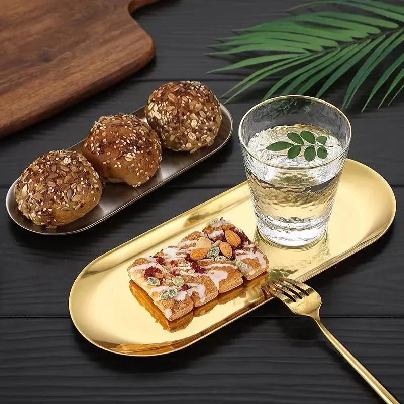 Stainless Steel Long Oval Sushi Plates – 3 Sizes - Image 5