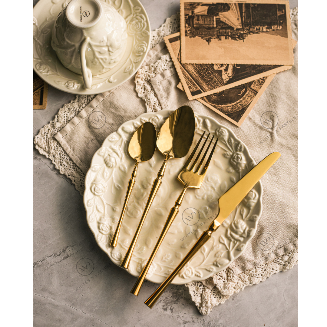 24-Piece Stainless Steel Cutlery Set – Gold & Silver - Image 6