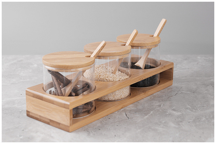 Glass Seasoning Jar with Bamboo Lid - Image 4