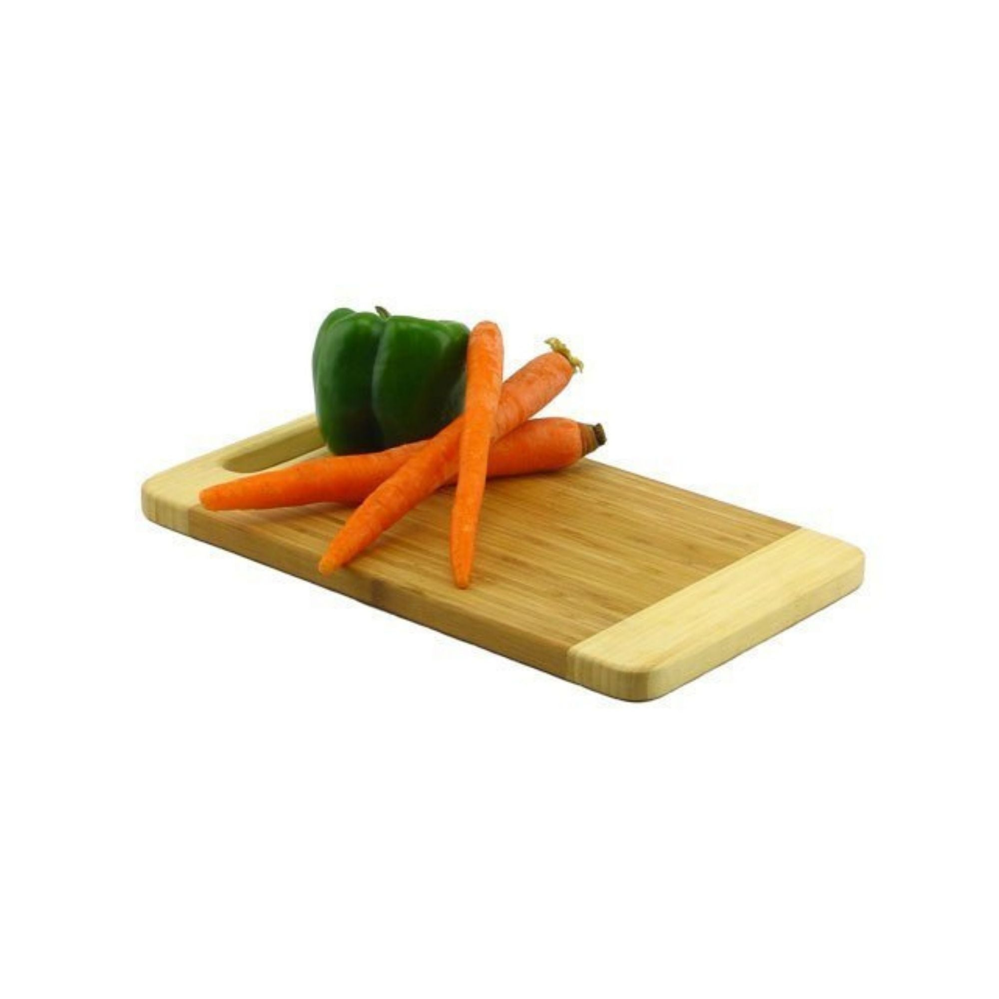 Two-Tone Bamboo Cutting Board with Handle – 14.2 x 7.9 Inch - Image 2
