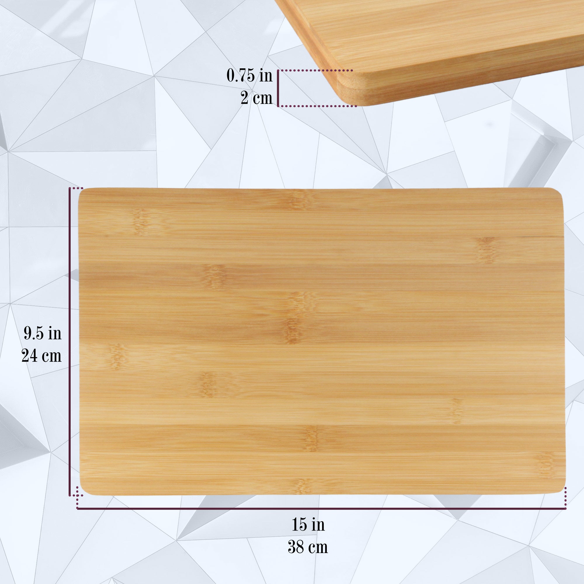 Bamboo Cutting Board – 15 x 9.5 Inch, 3 Styles - Image 2
