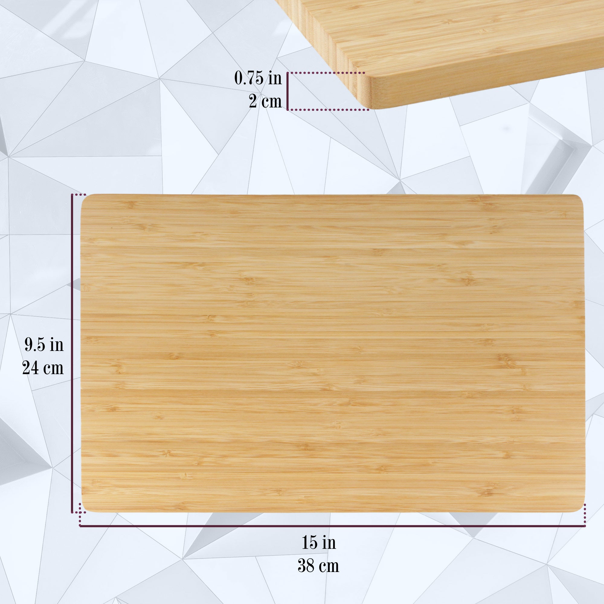 Bamboo Cutting Board – 15 x 9.5 Inch, 3 Styles - Image 3
