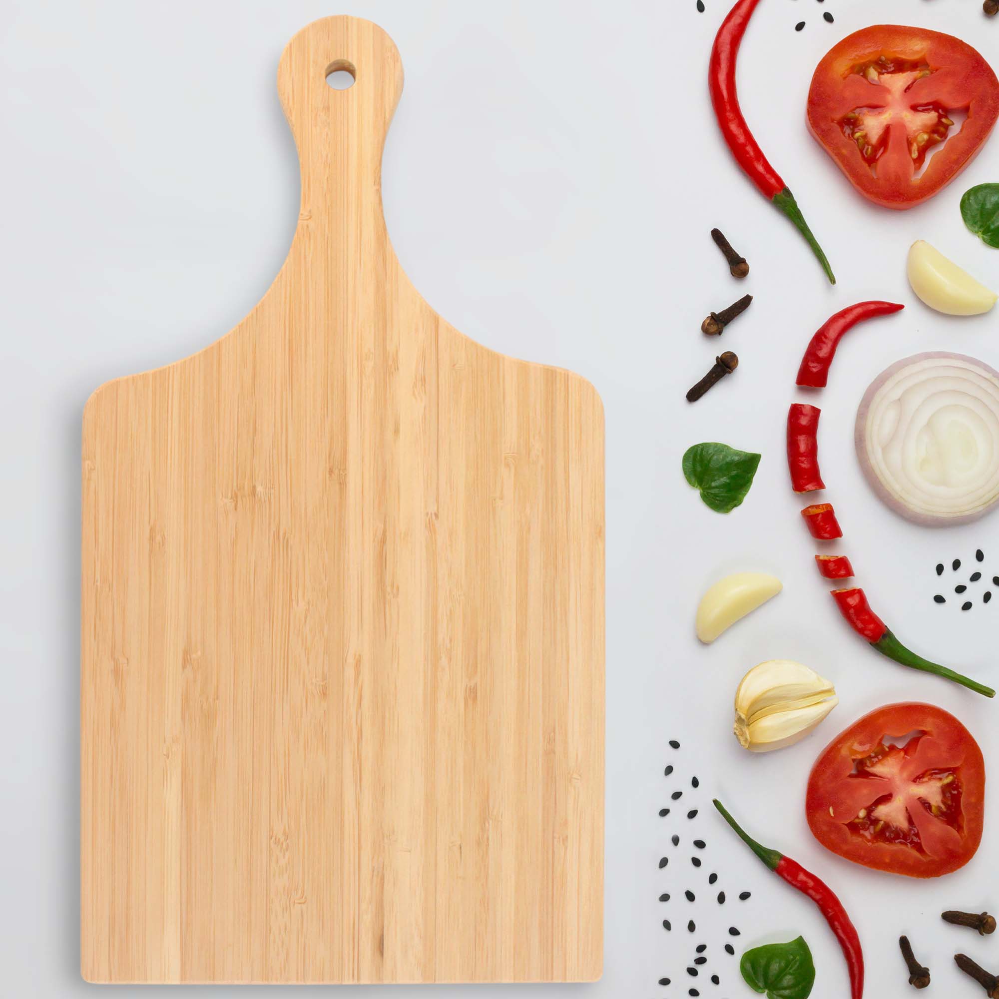 Paddle Bamboo Cutting Board with Hanging Hole - Image 8
