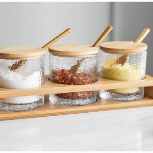 Glass Seasoning Jar with Bamboo Lid