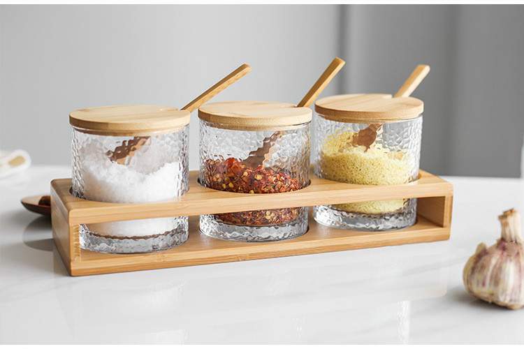 Glass Seasoning Jar with Bamboo Lid