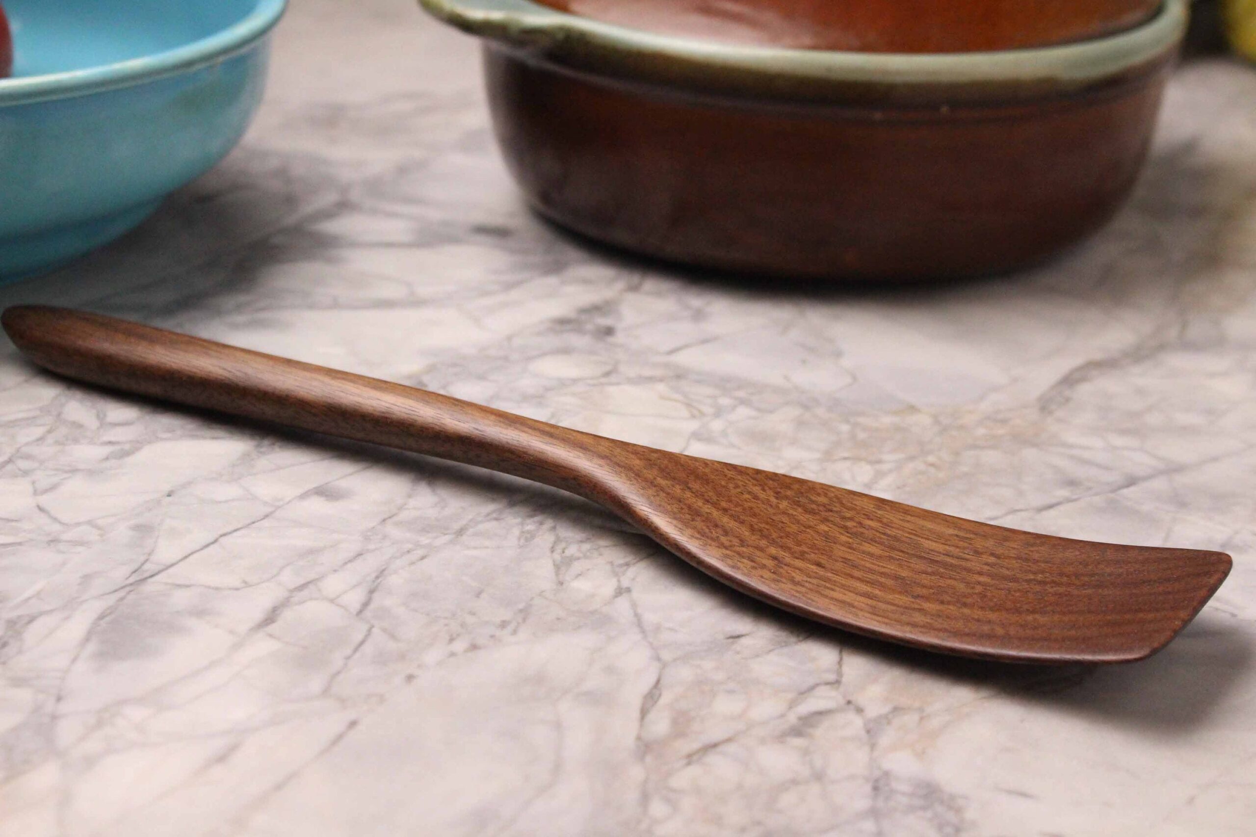 Medium Wooden Stirring and Turning Spatula – Black Walnut - Image 5