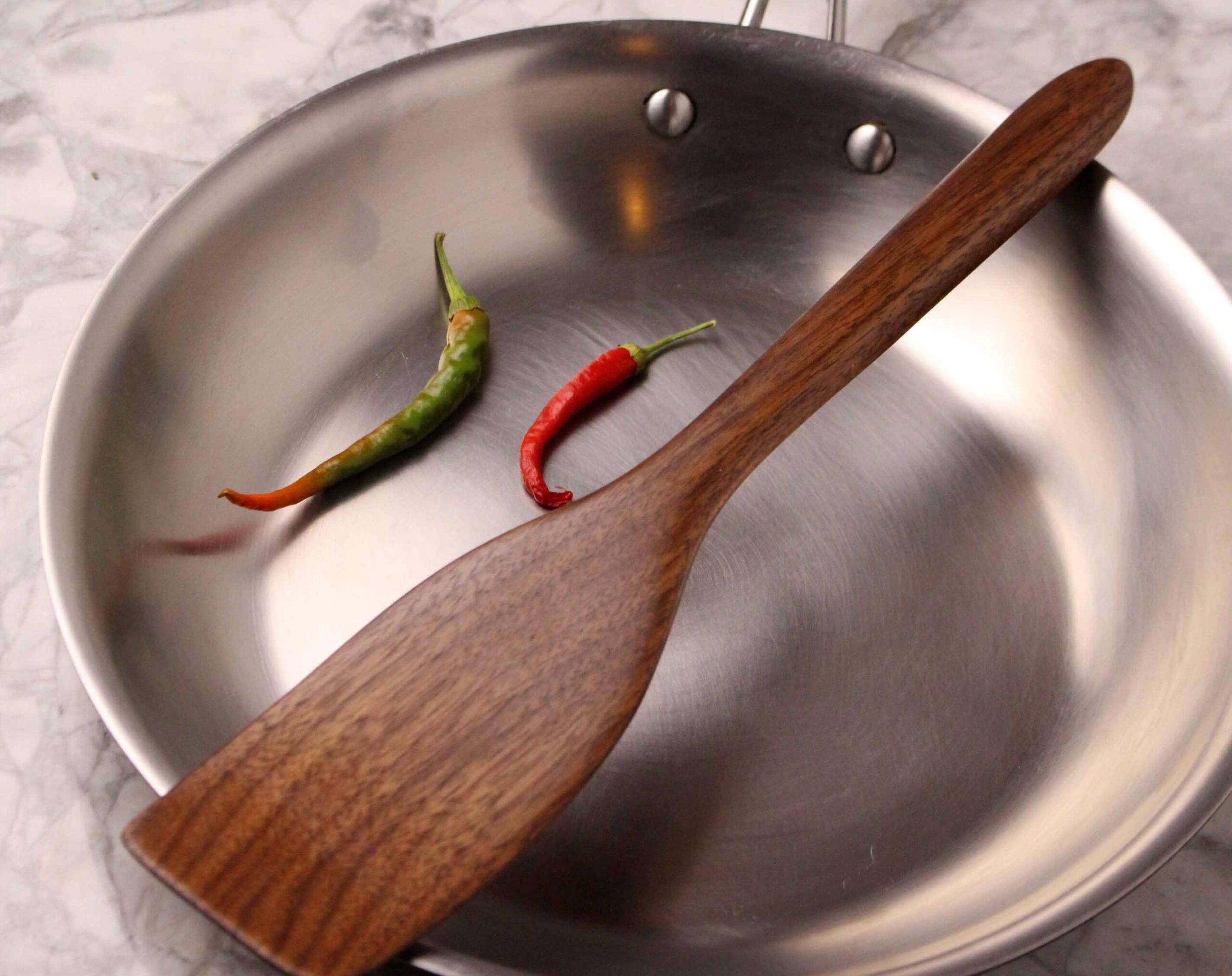 Medium Wooden Stirring and Turning Spatula – Black Walnut - Image 4