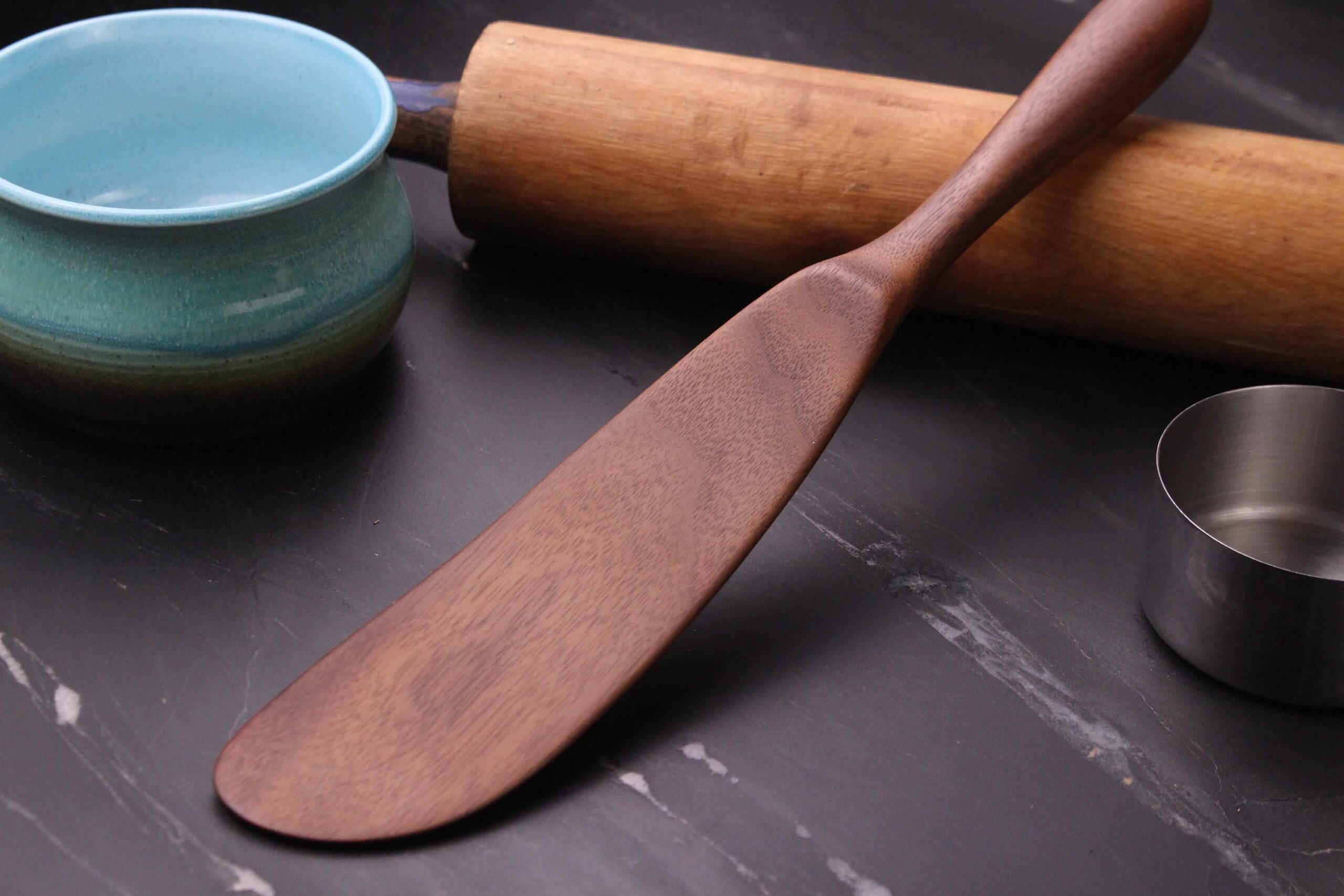Right-Handed Wooden Spurtle – Walnut - Image 2