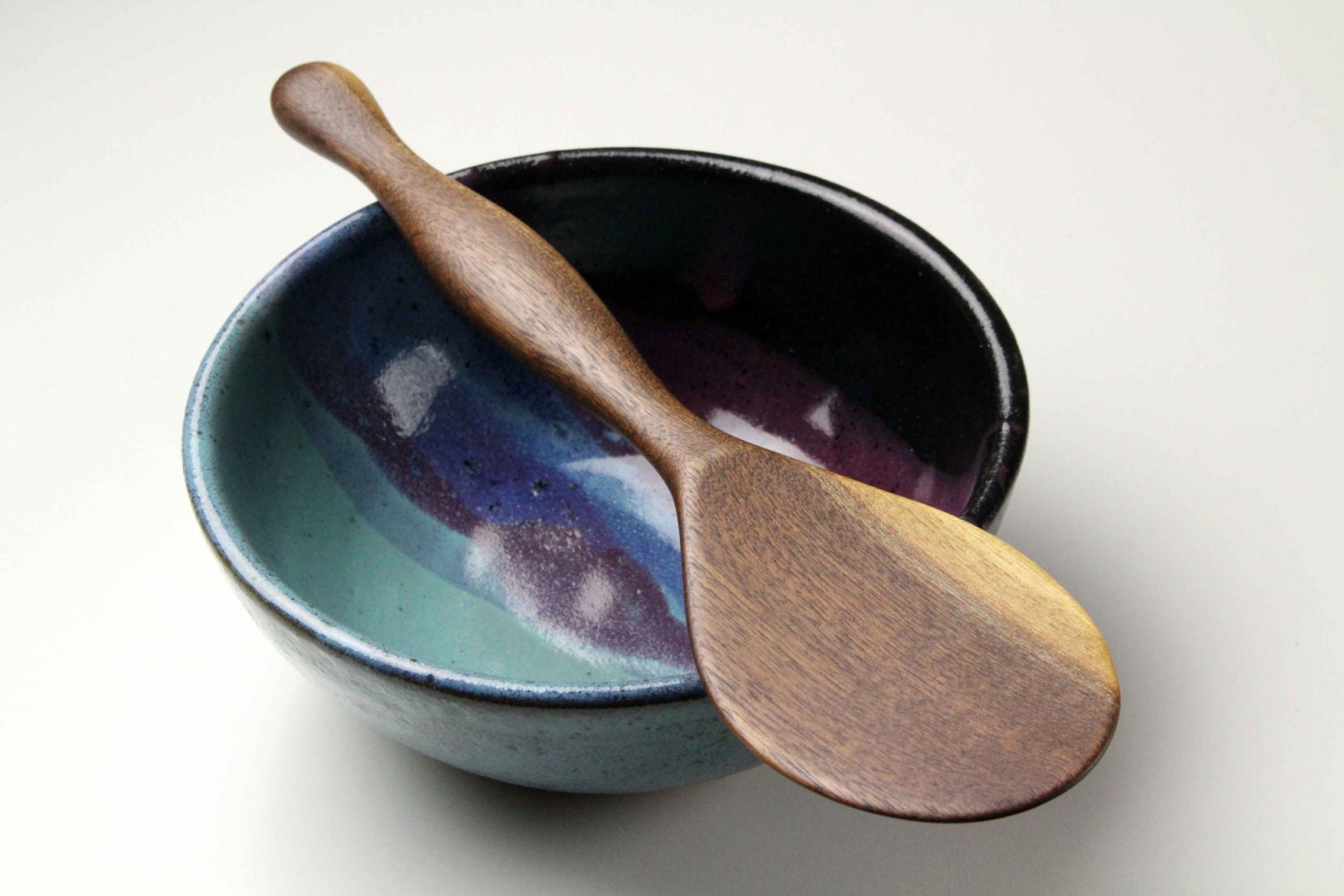 Heavy-Duty Wooden Spurtle and Dough Paddle – Black Walnut