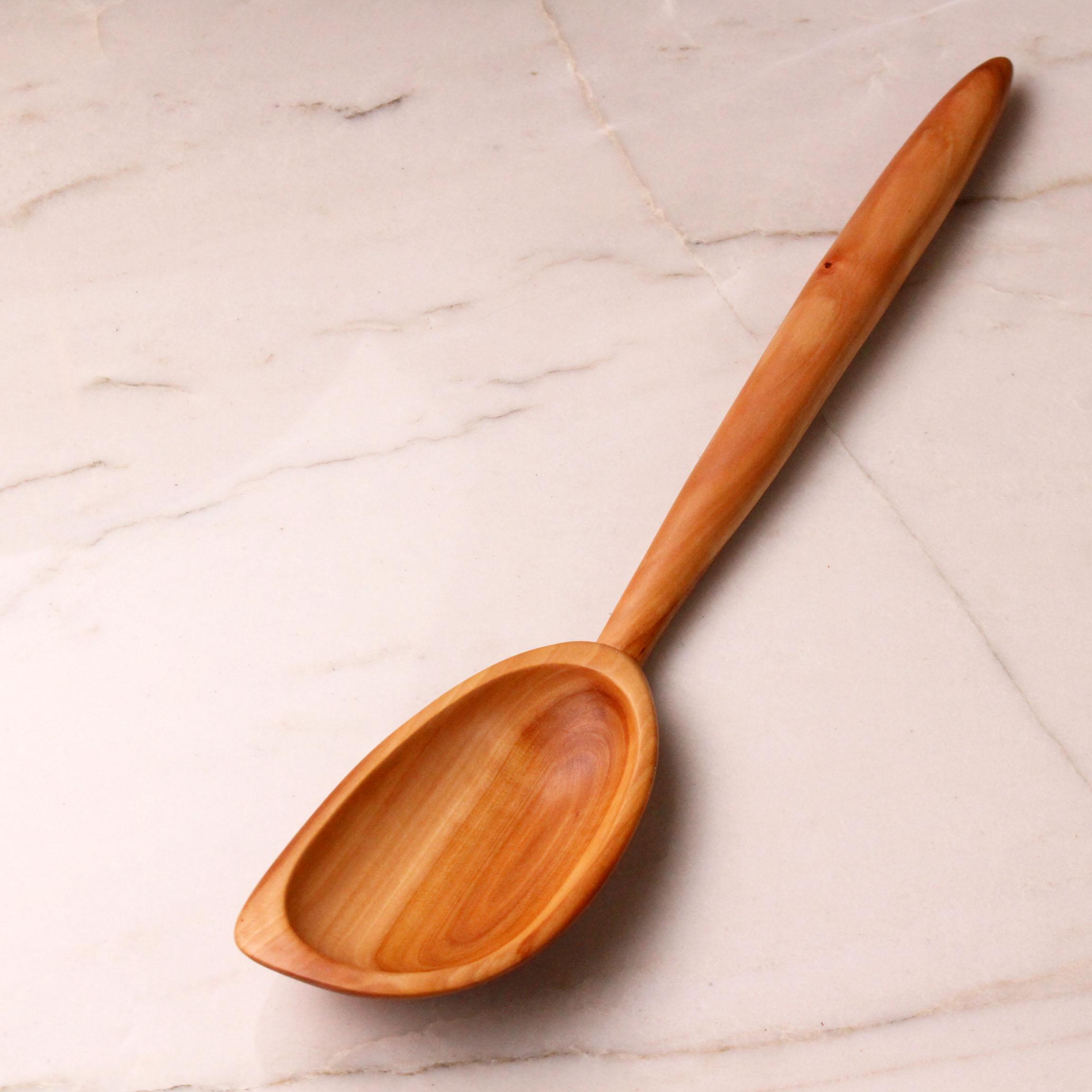 Wooden Stirring Spoon with Spatula End – Apple Wood - Image 5