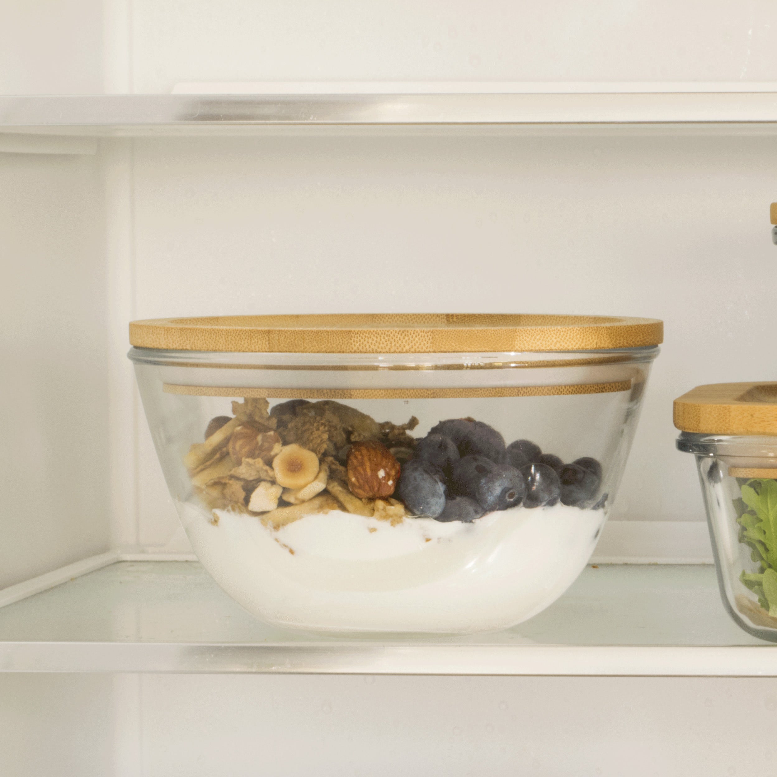 Glass Bowl with Bamboo Lid – 770 ml - Image 2