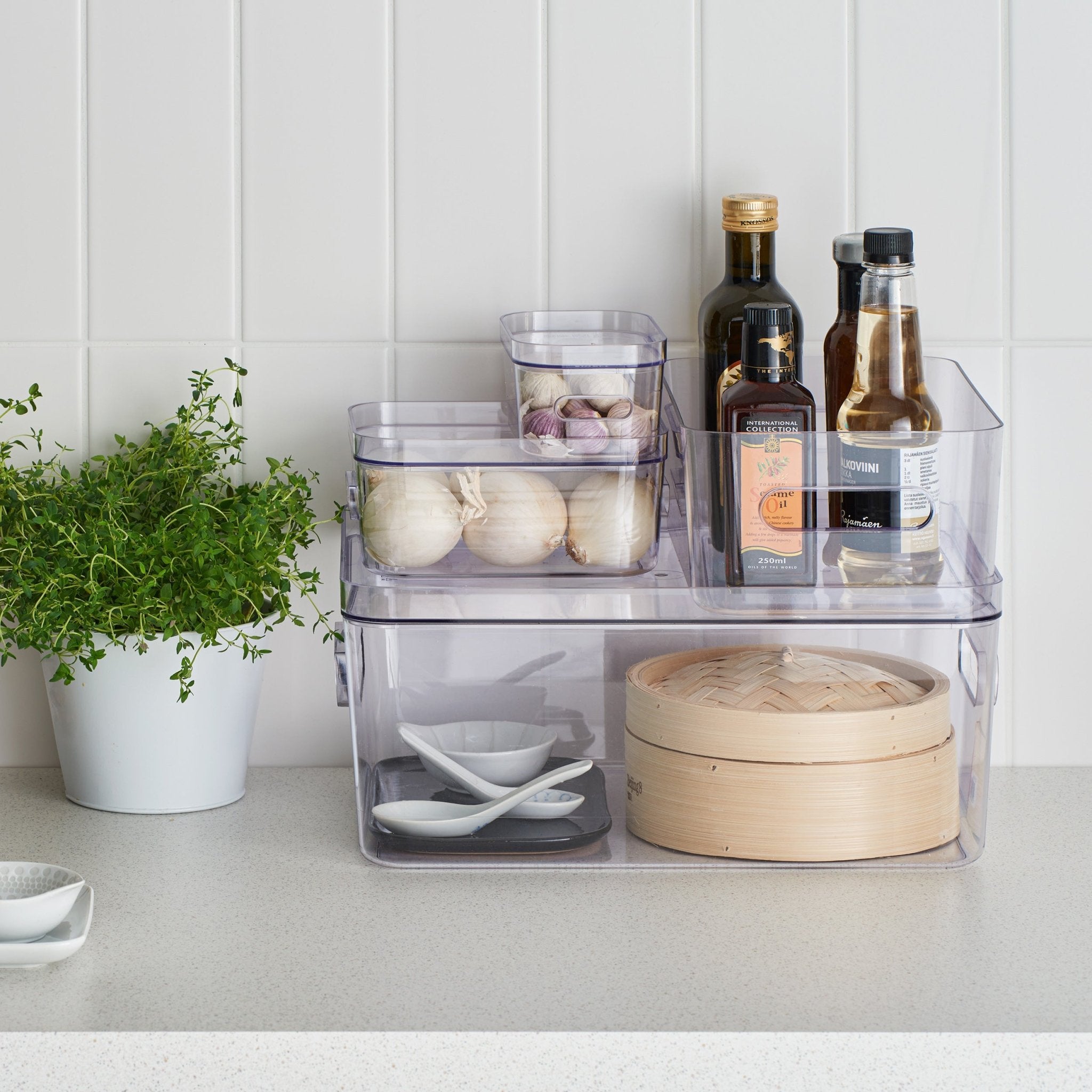 Small Stackable Lidded Fridge Storage Box - Image 5