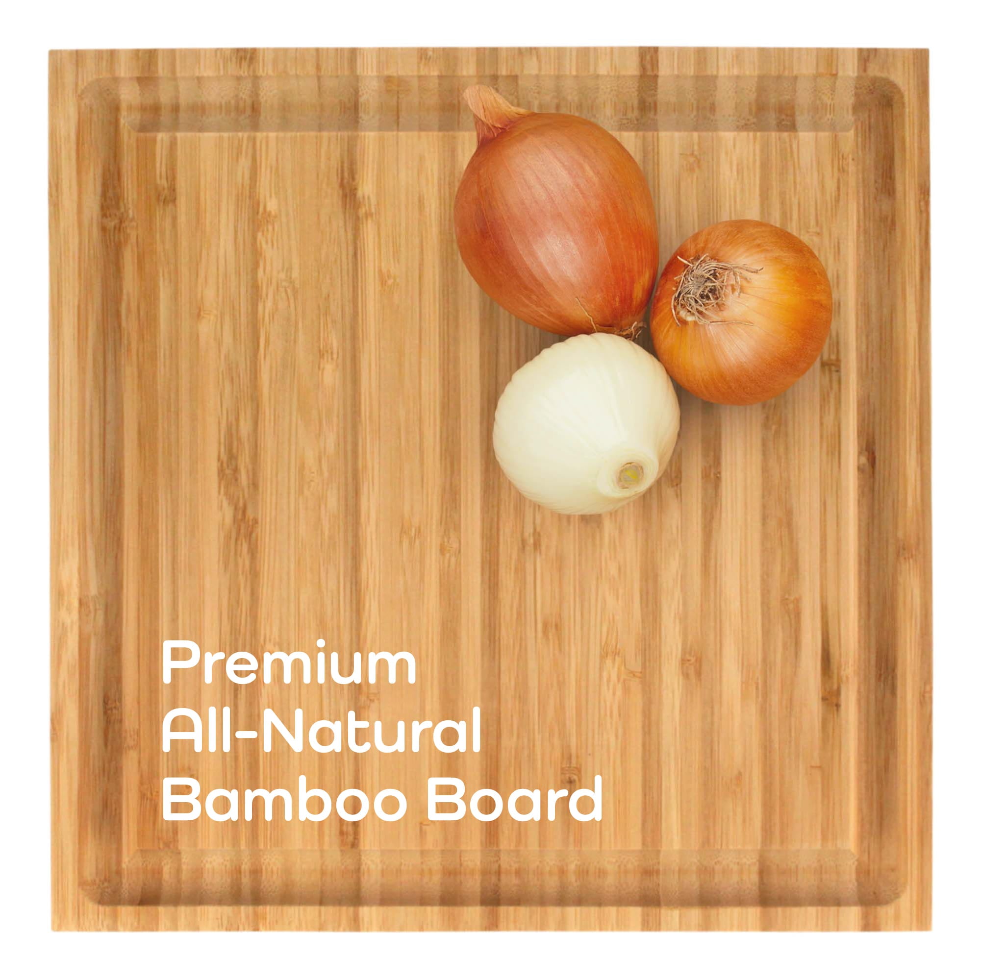 Grooved Square Bamboo Cutting Board – 11 x 11 Inch - Image 4
